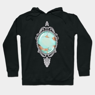 Vintage Turquoise birthstone frame Art Nouveau / version 2 Hoodie